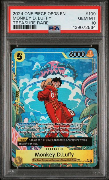 2024 ONE PIECE OP08-TWO LEGENDS | TREASURE RARE #109 MONKEY D. LUFFY (PSA 10)